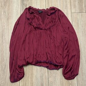 Current Air Bordeaux Burgundy Long Sleeve Top Size Medium